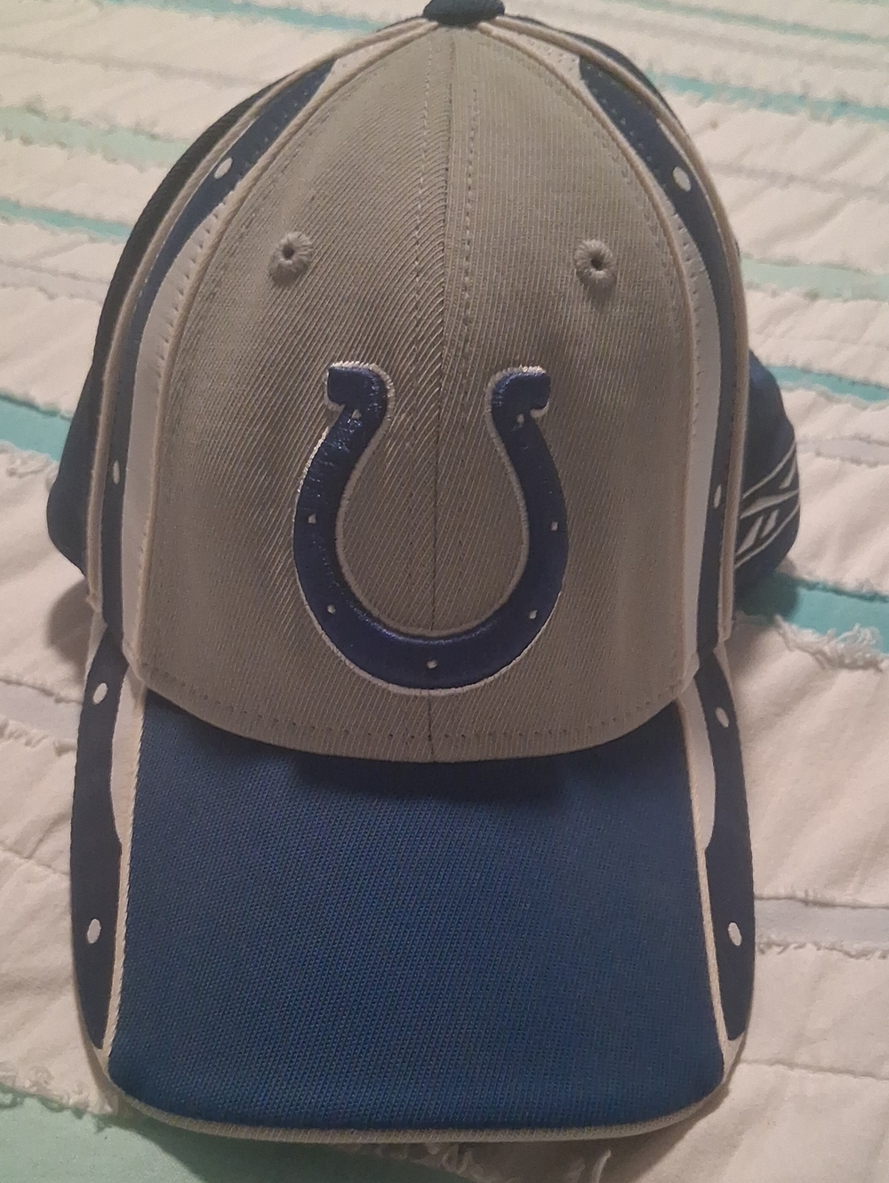 NFL Reebok Blue White Hat Interior with NFL Shield. Denver Broncos